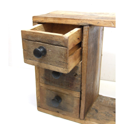 Stojak kuchenny z szufladkami drewno egzotyczne 30x31cm